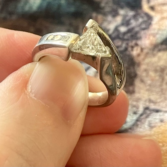 Genuine Diamond Ring, custom Trilliant cut - Picture 13 of 17